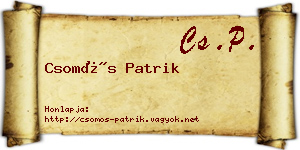 Csomós Patrik névjegykártya